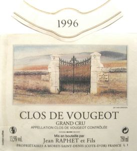 R6 Clos de Vougeot-Grand cru-Dom Jean Raphet_1996