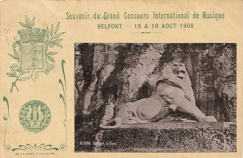 Belfort 1908 08 15 & 16 CPA 3 Lion