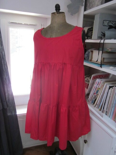 Robe CAROLINE en coton rouge (2)