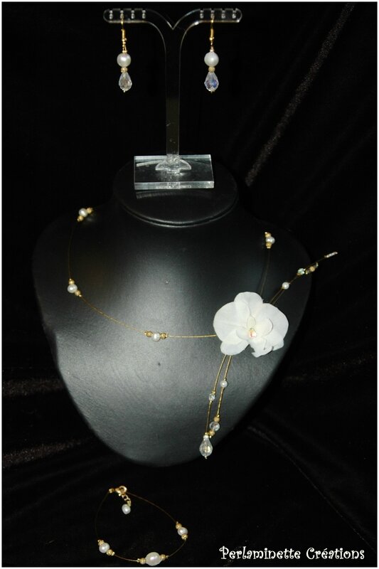 parure mariée perlaminette orchidée