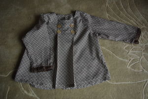 pur coton petits motifs marron glacé taupe