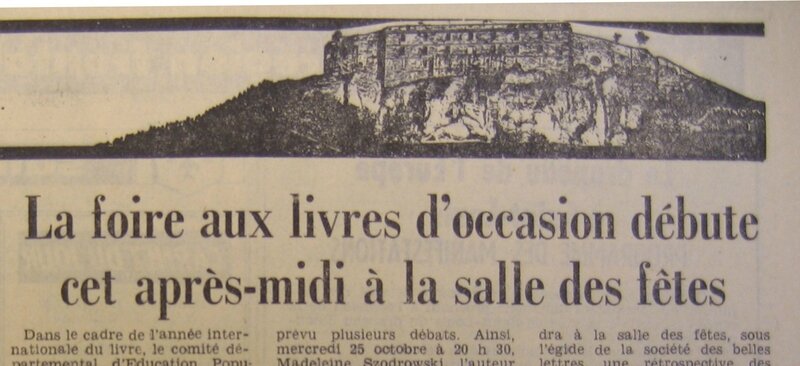 Foire aux livres 1972 Le Pays Oct Extrait IMG_16327