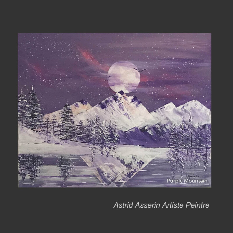 Purple mountain acrylique
