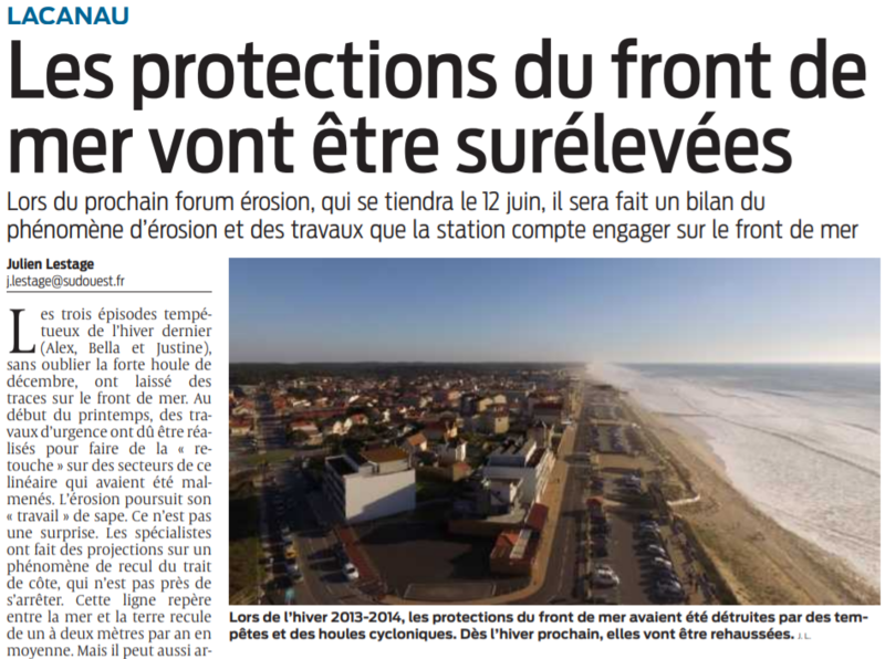 2021 05 29 SO Lacanau Les protections du front de mer vont être surélévées