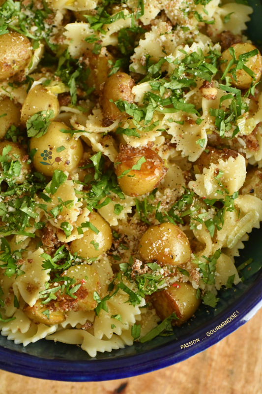 Farfalle & pommes de terre, chapelure amande & parmesan_4