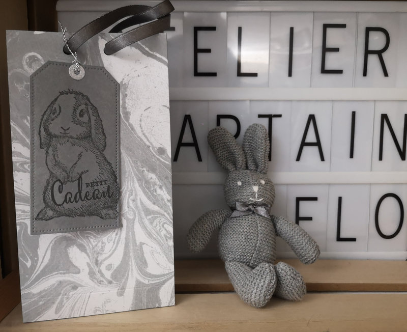 24r Vente de Pochette Lapin gris