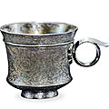 A small silver 'floral' cup, Tang dynasty (<b>618</b>-<b>907</b>)
