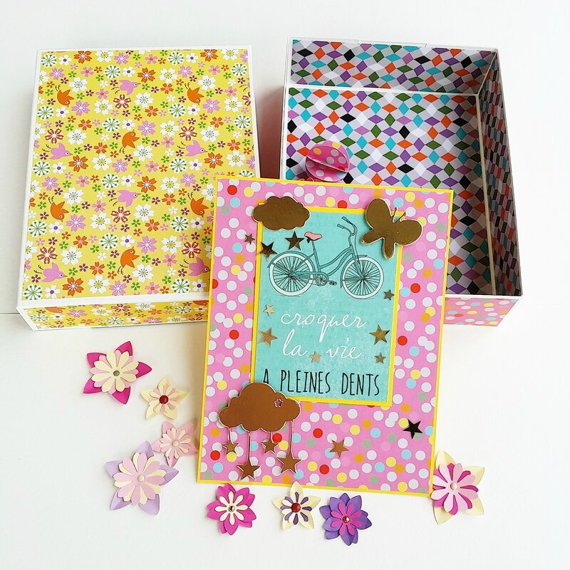 papier carte boite fleurs 1