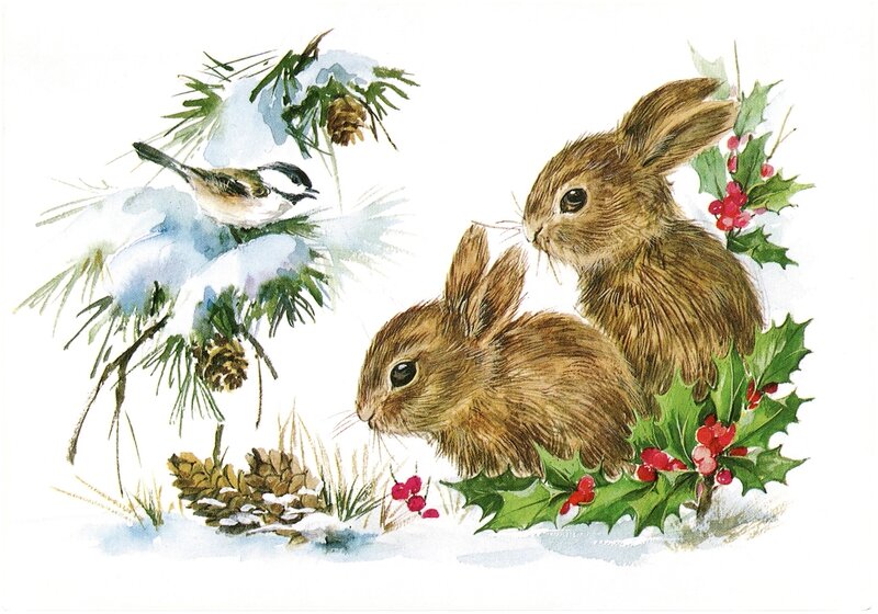Christmas-Bunnies-Vintage-GraphicsFairy