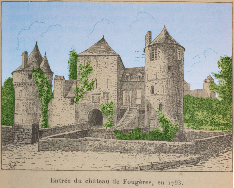 Entrée du château de Fougères en 1793