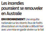 2020 05 26 SO Les incendies pourraient se renouveler en Australie