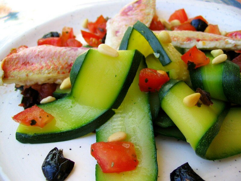 Salade de courgettes au rougets