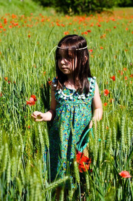 Robe plume de paon-5