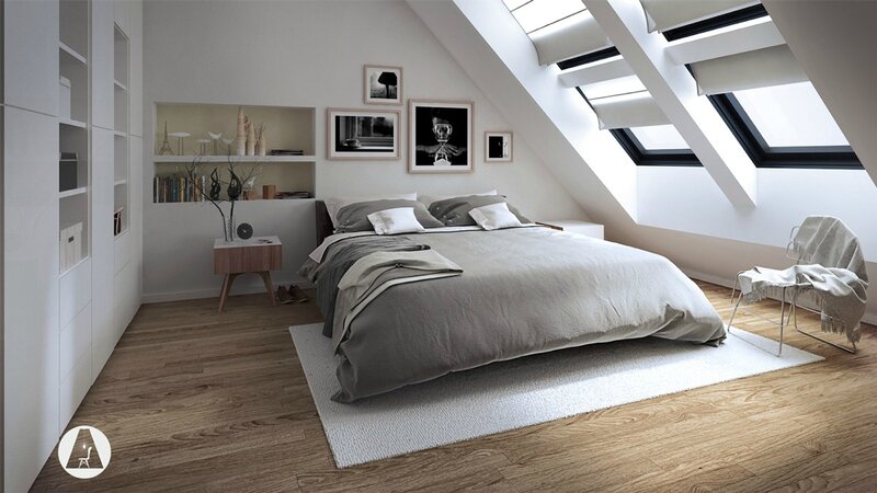 all-white-attic-bedroom-slanted-windows-with-white-covers