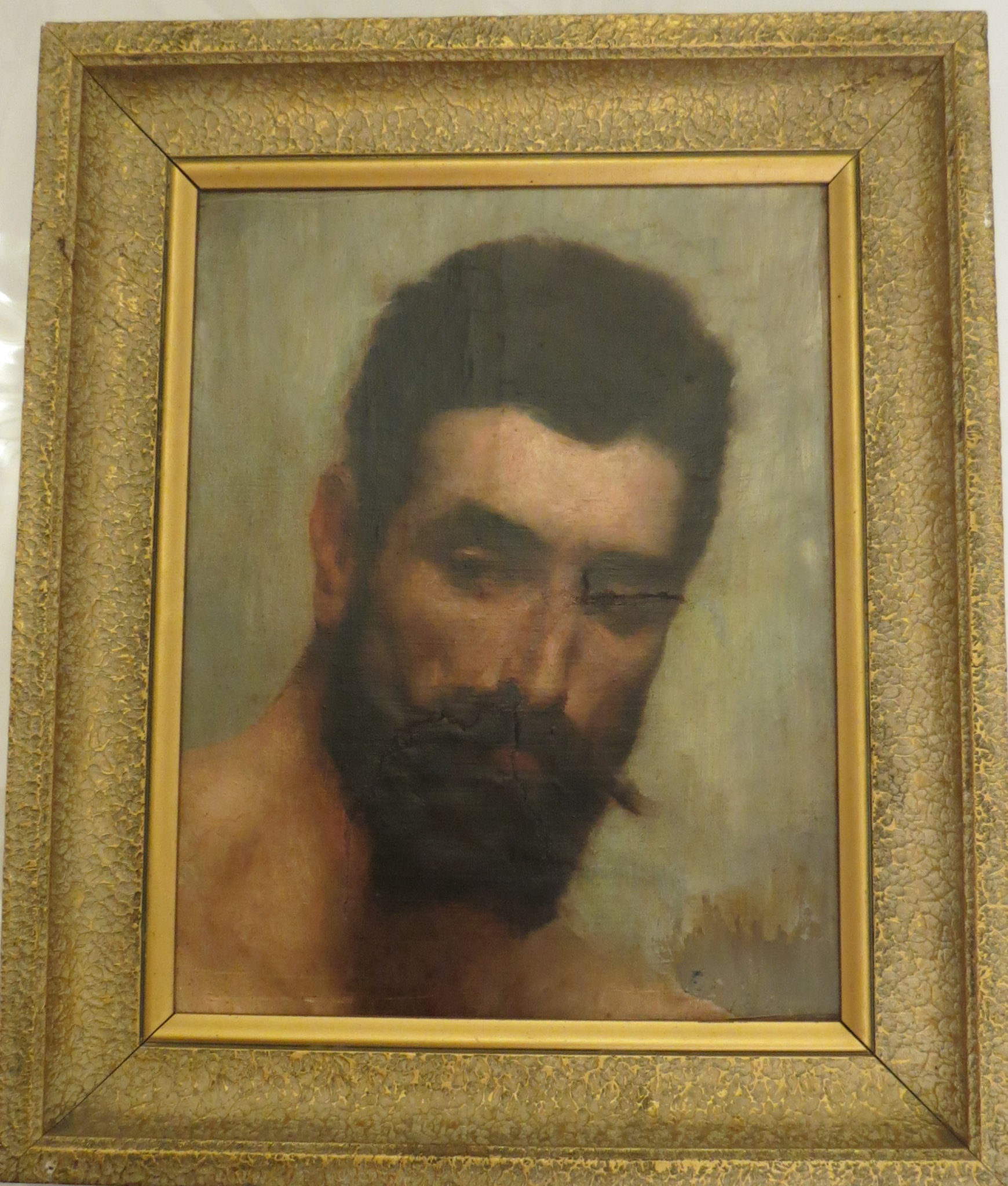 Portrait d'homme après restauration avec cadre