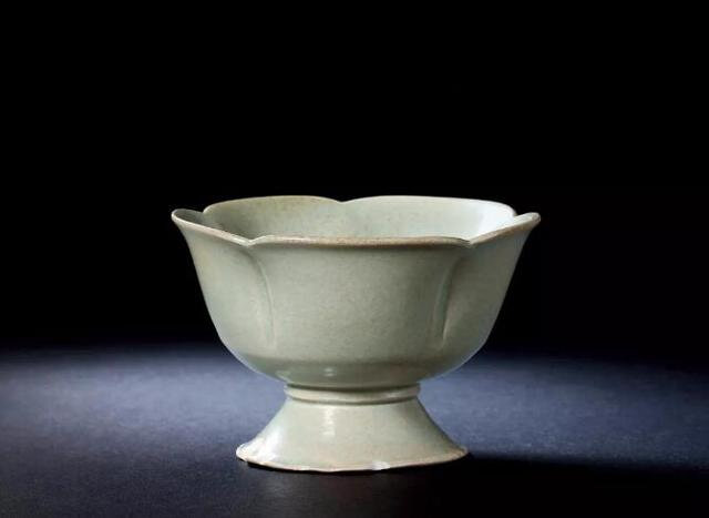 A Yue Lobed Stem Cup, Five Dynasties, 10th Century