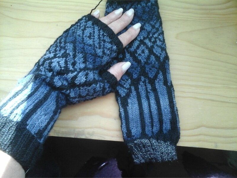 Winter Twilight Mitts bleu