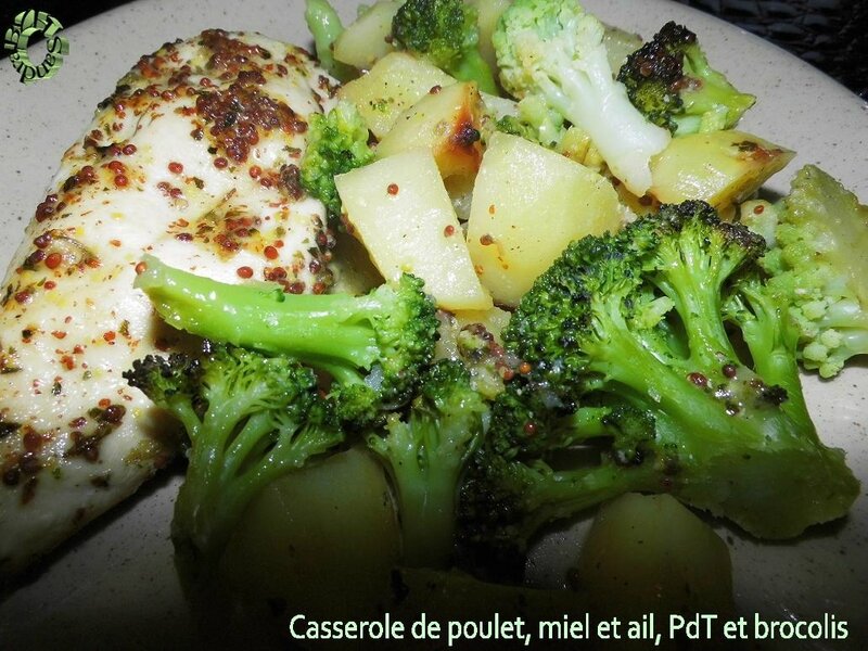 0316 Casserole de poulet, miel et ail, PdT et brocoli Couv