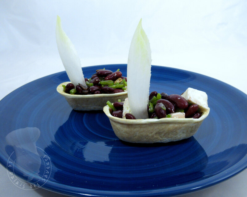 Barquette de haricots rouges, pois gourmands