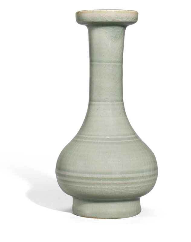 A 'Longquan' Celadon Bamboo-Neck Vase, Xianwen Ping, Song-Yuan dynasty (960-1368)