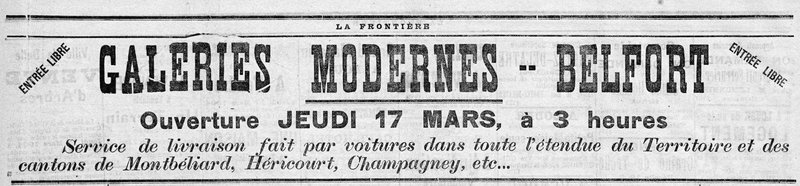 1904 03 13 Galeries Modernes Ouverture La Frontière 2R