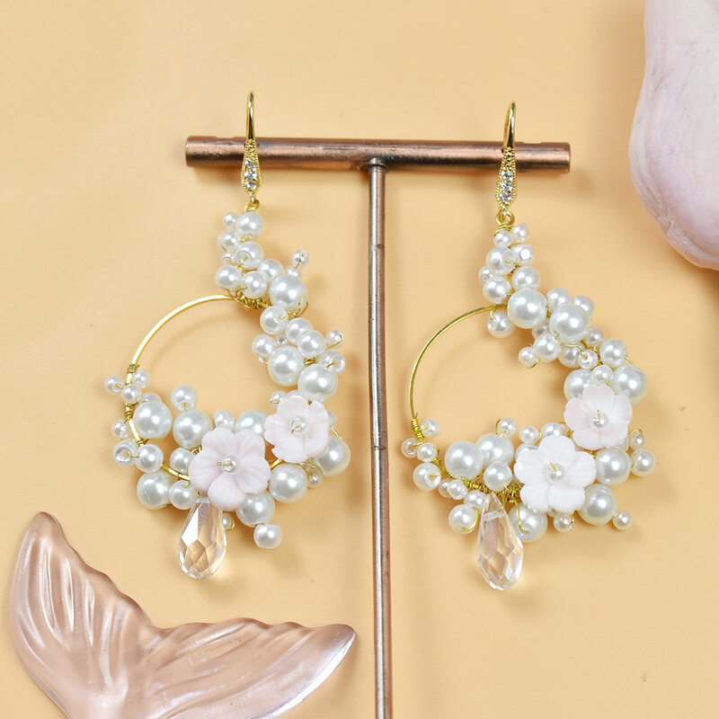 PandaHall-Tutorial-on-Delicate-Pearl-Earrings-with-Flower-5