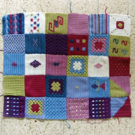 Assemblage 30 carrés Crochet Facile