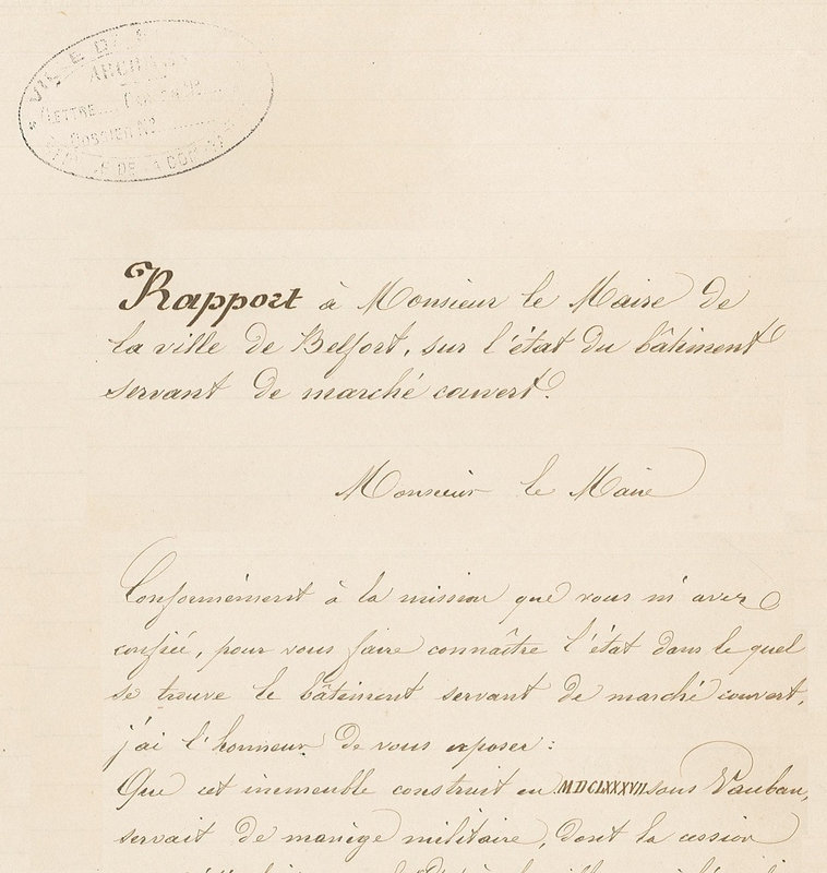 1888 09 27 Rapport état bâtiment Manège p0