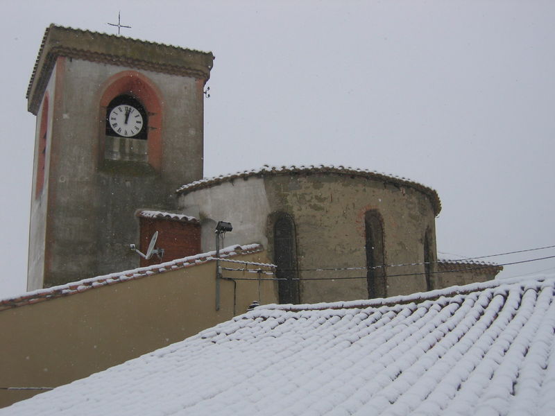 Villarzel : Le clocher sous la neige