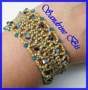 Samoa bracelet 2 beige et bleu
