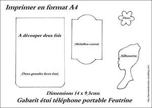 Gabarit étui téléphone portable feutrine