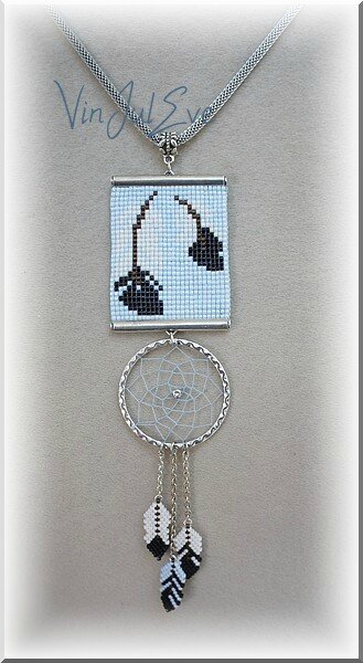 pendentif attrape rêve bleu 1