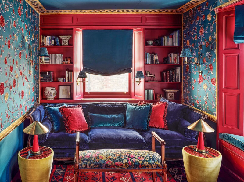 Colorful wallpapered home in London photos by Douglas Friedman (2)