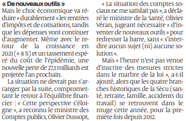2020 09 30 SO Le budget de la Sécu plombé par la Covid 192PNG