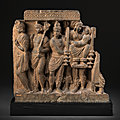 A schist <b>relief</b> panel with scenes of the birth of Buddha, Ancient region of Gandhara, circa 3rd century