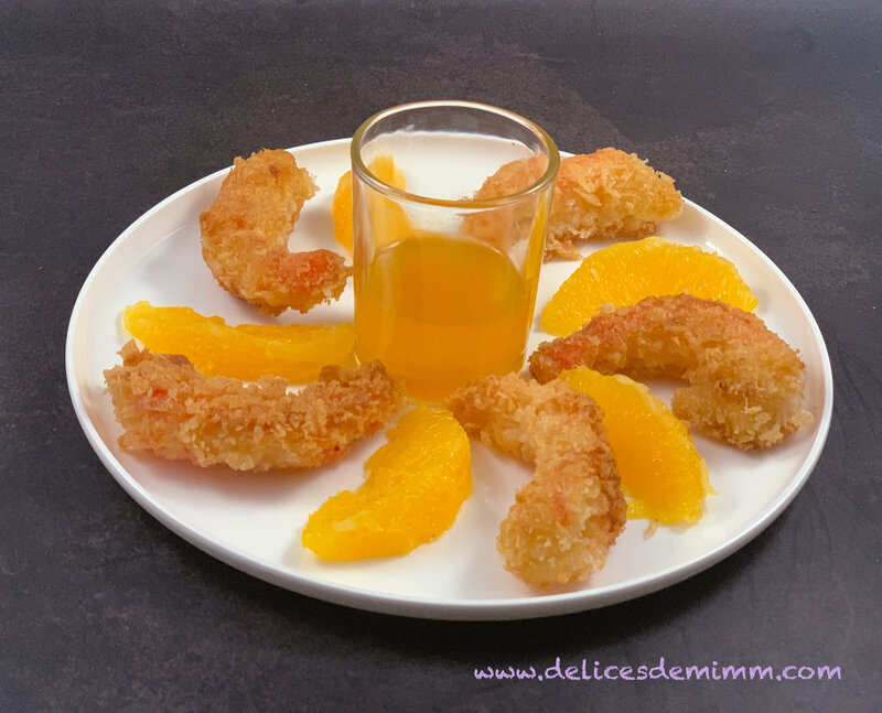 Crevettes croustillantes au caramel d’orange