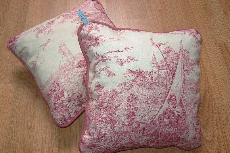 Coussins en toile de Jouy
