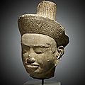 Divinité masculine, Art Khmer, <b>style</b> <b>d</b>’<b>Angkor</b> Vat, 12° siècle