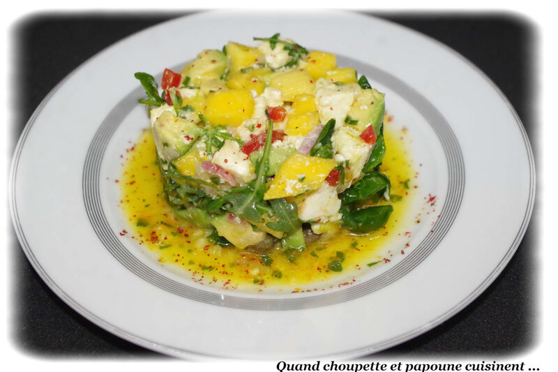 tartare de mozzarella di bufala à la mangue, avocat et roquette-6033