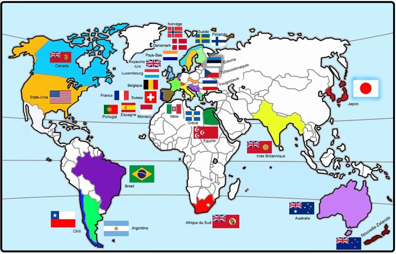 Carte Participants JO 1920