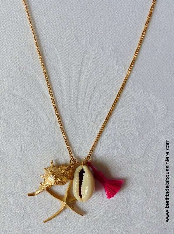 Sautoir Bora-Bora (fushia) - 21 €
