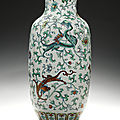 A 'doucai' '<b>Chilong</b>' ovoid vase, Qing dynasty, Kangxi period (1662-1722)