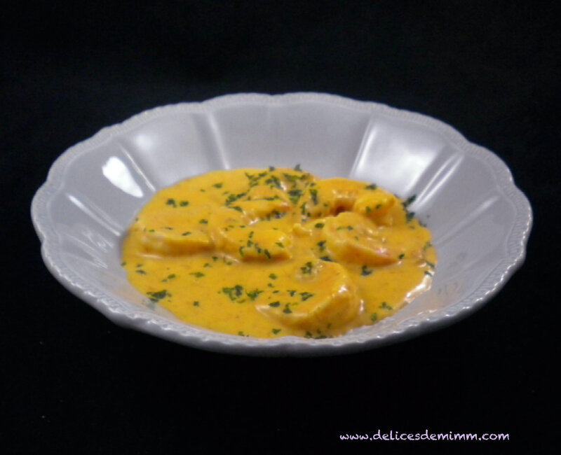 Scampis et crevettes grises à la sauce bisque 3