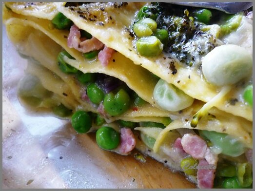 lasagnes aux petits pois, feves et brocolis 01
