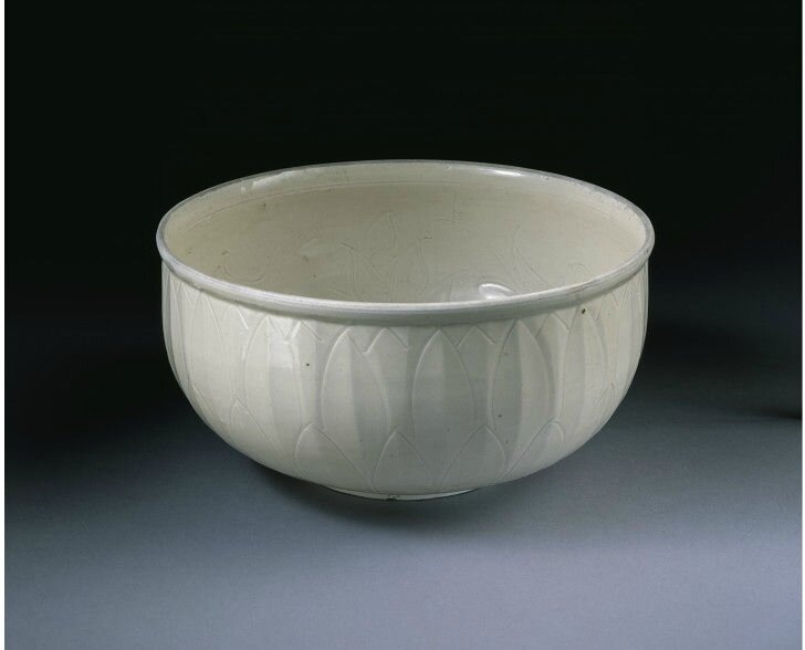 Bowl, carved and incised stoneware, Ding ware, China, Northern Song dynasty, 1050-1127