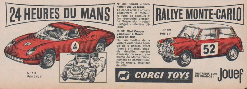 Publicité Corgi Toys Voitures 24 Heures du Mans