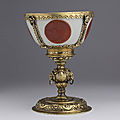 An extremely rare and important porcelain cup with golden silver mounting, the Chinese cup, <b>Jiajing</b> <b>period</b> (1522-1566)