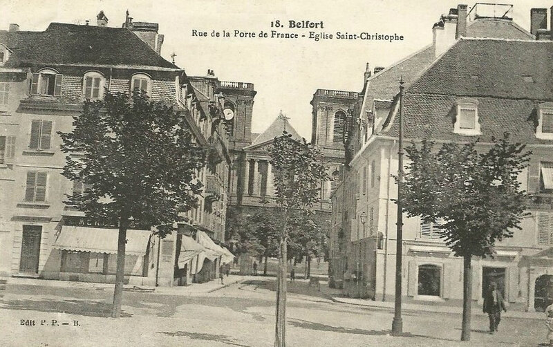 CPA Belfort Rue Porte de France Pelot XX