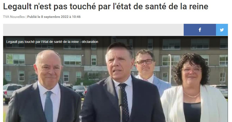 2022-09-08 19_22_43-Legault n'est pas touché par l'état de santé de la reine _ TVA Nouvelles – Avast