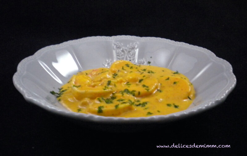 Scampis et crevettes grises à la sauce bisque 2